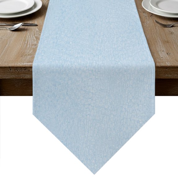 Sky Blue Table Runner Linen Burlap Table Runner 36 Inches Small Modern Solid Textured Minimalist Dresser Scarves for Kitchen Island Coffee Dining Room Party Wedding Banquet Holiday Decoration 13"x36"