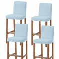 thumbnail image 1 of Sky Blue Thin Lines Bar Stool Covers - Stretch Dining Chair Covers Set of 4, Modern Striped Minimalist Bar Chair Cover Removable Counter Stool Pub Chairs Slipcovers Protectors for Kitchen/Cafe, 1 of 9