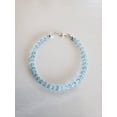 thumbnail image 1 of Sky Blue Topaz 3.5-4mm Rondelle Shape Faceted Cut Beads 7 inch Adjustable Silver Plated Clasp Bracelet for men, women, unisex. Link Chain Stacking Bracelet.|LINK_06125, 1 of 3