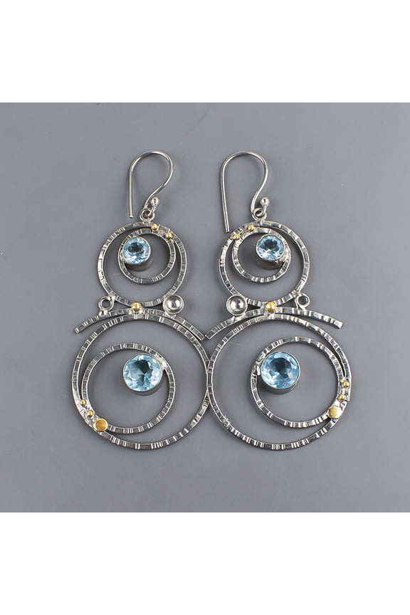 Sky Blue Topaz Earrings 925 Sterling Silver Jewelry