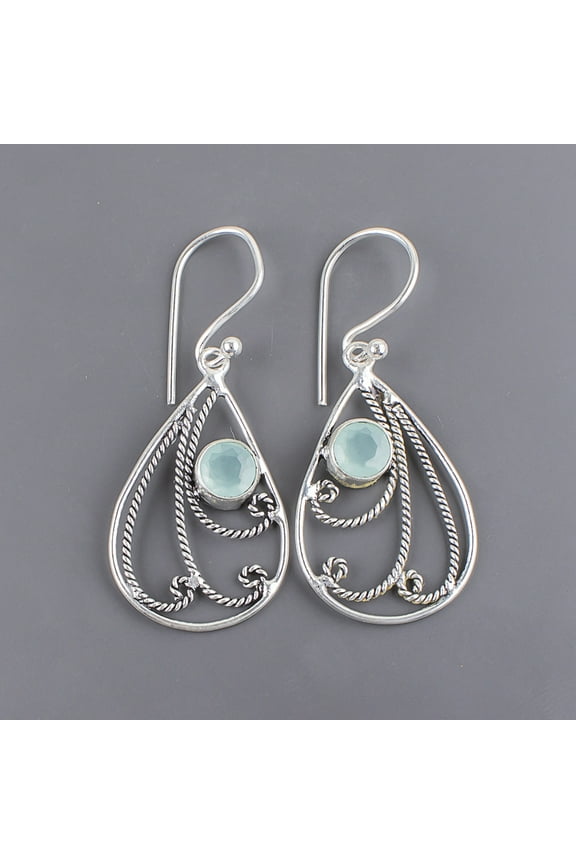 Sky Blue Topaz Earrings 925 Sterling Silver Jewelry