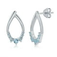 thumbnail image 1 of Sky Blue Topaz Gemstone Pear-Shaped Stud Earrings | Sterling Silver Jewelry for Women or Teens, 1 of 6