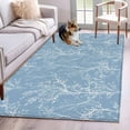thumbnail image 1 of Sky Blue Washable Area Rugs 2.7'x5', White Tree Branch Botanical Abstract Plant Leaves Low Pile Throw Living Room Rug Non-Slip Sturdy Edge Binding Carpet for Indoor Entryway Bedside Kitchen, 1 of 9
