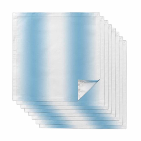 Sky Blue White Cloth Napkins, Gradient Vertical Stripes Minimalist Washable and Reusable Dinner Napkins Set of 8, Table Napkin for Kitchen Party Birthday Wedding Hotel Housewarming 20"x20"
