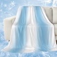 thumbnail image 1 of Sky Blue White Cooling Blanket,Lightweight Breathable Summer Throw Blanket with Double Sided Cold Effect,Gradient Vertical Stripes Minimalist Picnic Blankets Bed Sheet for Hot Sleepers 60"x80", 1 of 8