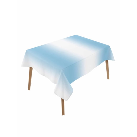 Sky Blue White Gradient Table Cloth 60x102 Inch Rectangle, Simple Pattern Waterproof Tablecloth Washable Table Cover for Party Picnic Dinner Decor