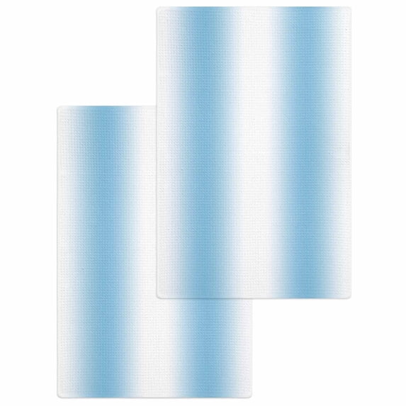 Sky Blue White Hand Towels Set, Waffle Weave Kitchen Towels 2 Pieces, Gradient Vertical Stripes Minimalist Microfiber Hair Face Bath Tea Towel Absorbent Quick Drying Cleaning Dish Cloths 15.7"x23.6"