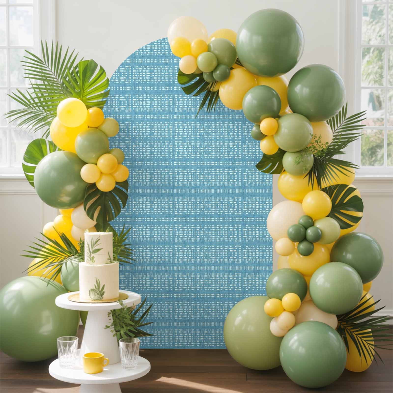Sky Blue White Pixels Arch Backdrop Cover, 5FT, Modern Contemporary ...