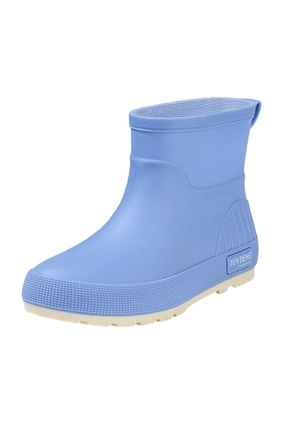 Sky Blue Womens Waterproof Short Rain Boots Comfortable Height Increasing Heel Shoes Fall And Winter Outdoor Leisure All-Match Anti-Slip Size 41