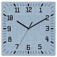 thumbnail image 1 of Sky Blue Wooden Wall Clock Silent Non Ticking, Farmhouse Burlap Solid Blue Color Modern Linen Texture Square Wall Clocks Battery Operated, Decor Clock for Home Office, Living Room, Kitchen, 10 Inch, 1 of 9