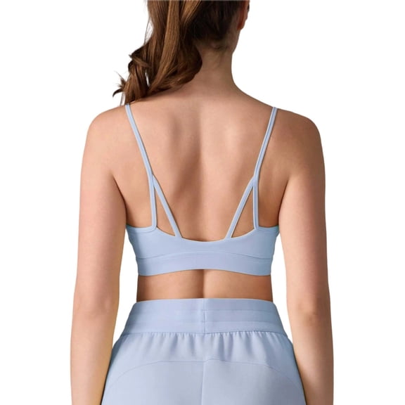 Sky Blue Yoga Bra High Performance Yoga Bra For Sensational Back Design Ideal For Sports Running And Fitness Exercises nylon