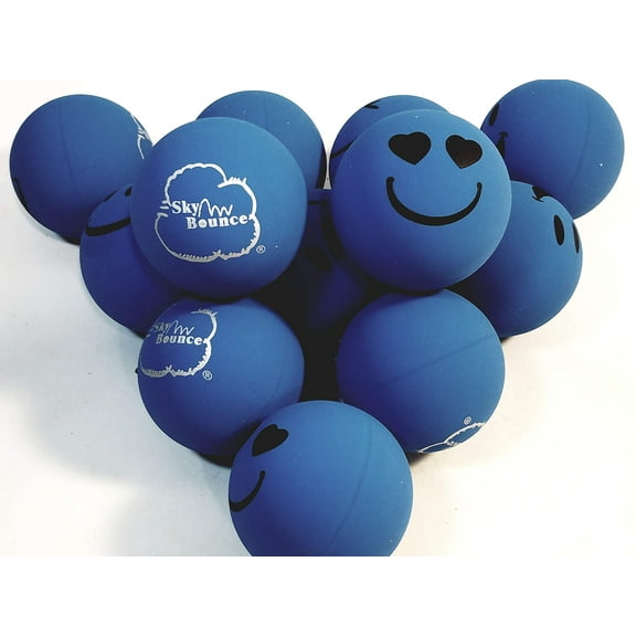 Sky Bounce Blue Emoji Emoticon Multi Faces Handball Set of 12 (1 Dozen) Balls