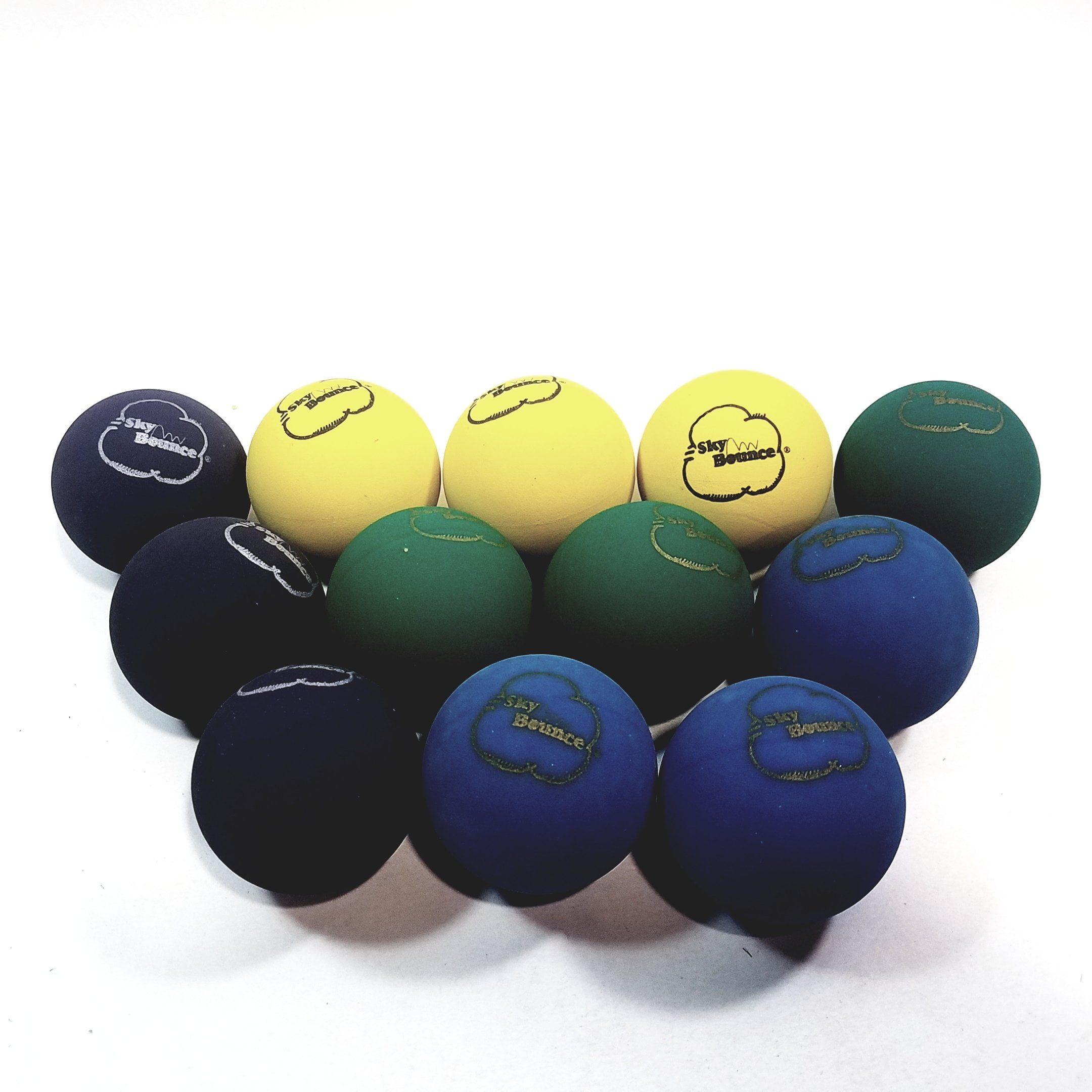 Sky Bounce Multi Color Handball Set of 12 (1 Dozen) Balls (BlueGreen