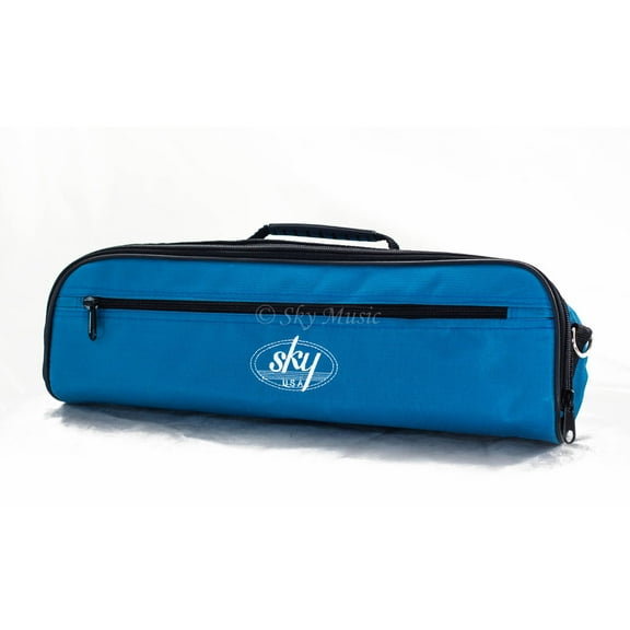 Sky Brand New C Flute Hard Case Cover w Side Pocket/Handle/Strap Blue Color
