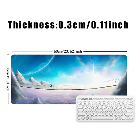 Sky Bridge Art Mouse Pad 31.5 x 11.82 inches Rubber Surface for Office Desk and Gaming Setup