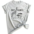 thumbnail image 1 of Sky Camel Shirt, Unisex Women's Men's Shirt, Funny Giraffe Shirt, Safari Shirt, Heather Ash, Small, 1 of 6
