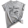 thumbnail image 1 of Sky Camel Shirt, Unisex Women's Men's Shirt, Funny Giraffe Shirt, Safari Shirt, Heather Gray, Medium, 1 of 6
