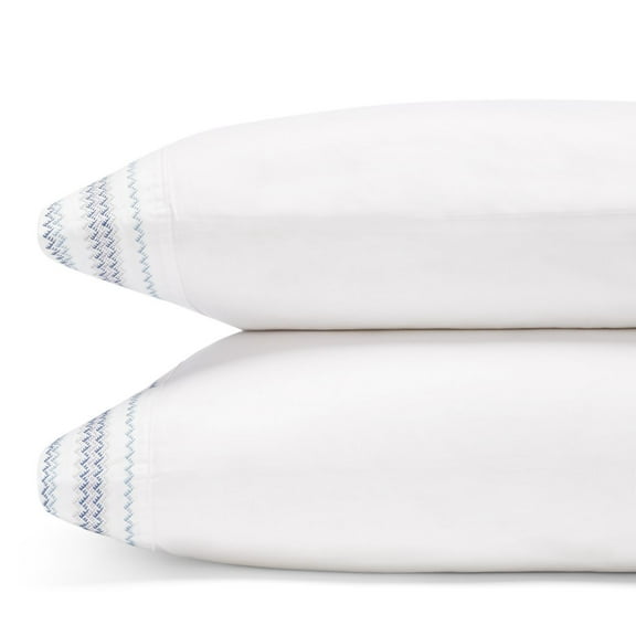 Sky Chevron Embroidered King Pillowcase, Pair