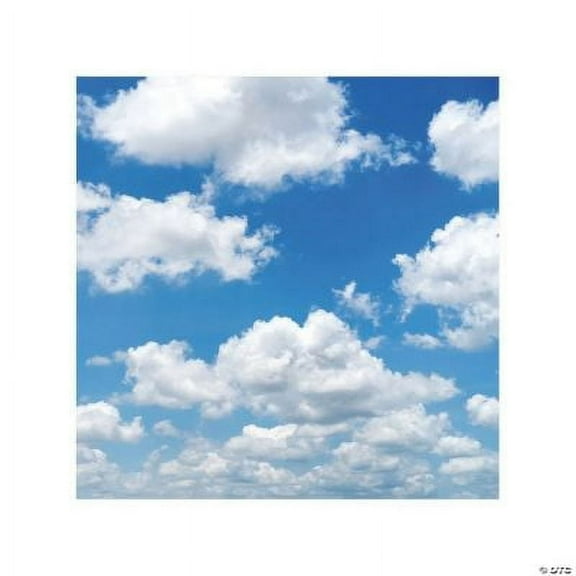 Fun Express Sky Cloud Backdrop & Decor Set - Ideal for Birthday Parties Photo Shoots Special Occasions - Vibrant Blue Set - Perfect Creating Stunning Party Atmospheres Elegant Celebrations - 2 Pieces