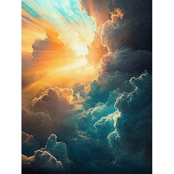 Sky Cloudscape Decorative Painting/Canvas Art Perfect for Decorating Living Room Bedroom Office Dining Room Kitchen Study Hallway Entryway Sunlit Atmosphere.