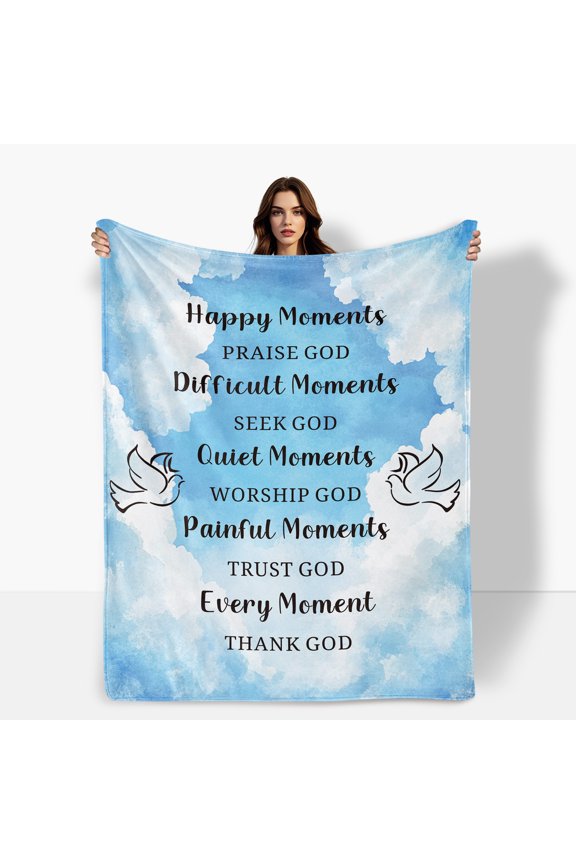 Sky Cross Dove Fleece Blanket For Friends Couples Holiday Gift Religious Faith Sofa Bed Travel Camping Polyester Throw Shipped From USA Soft Warm Comfortable Flannel Blanket Ideal For Family Friends