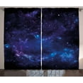 thumbnail image 1 of Ambesonne Sky Curtains 2 Panel Set, Space Illustration Galaxy, 108" x 90", Purple Charcoal Grey, 1 of 2
