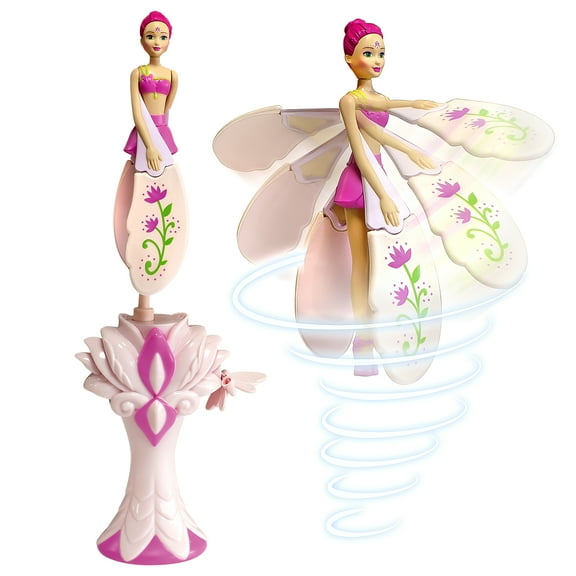 Sky Dancers Fuchsia Fantasy The Original Flying Doll Toy Pull String Powered, Use Indoors or Outdoors, No Batteries Required, Gift for Kids 6+