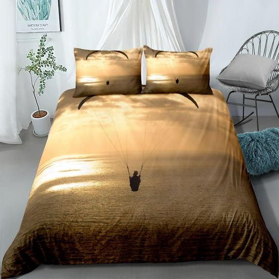 Sky Diving Athlete Duvet Cover Set UK Single Double US Twin Full King Size Pkm Bed Linen Set