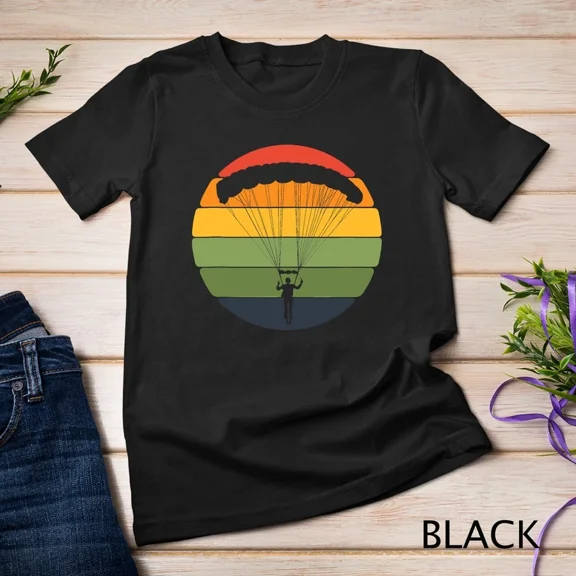 Sky Diving Retro Skydive Parachuting Colorful Sport Graphic Tee,for unisex up to 5XL