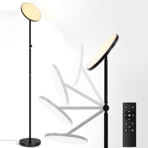 Sky Floor Lamps for Living Room, 30W/3000LM Super Bright LED Torchiere Lamp, Remote Control Stepless Dimmable Tall Standing Lamp, Modern 6ft Floor Lamp for Bedroom, Office$$Tools & Hardware Other