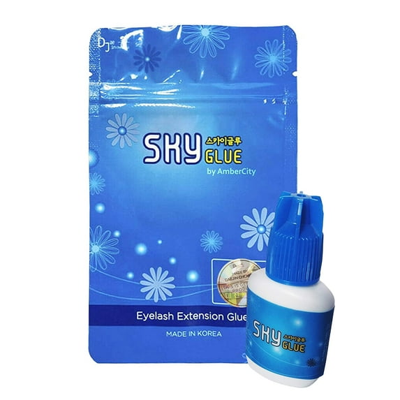 Sky Glue for Eyelash Extension, Extra Powerful Black Adhesive, Made in Korea, 1-2 Sec Fast Drying time, 10ml