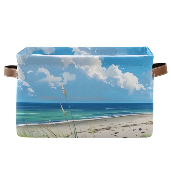 Sky Grass Sea Beach Storage Bins Baskets With Handles Storage Box Clothes Organizer Organization Toys