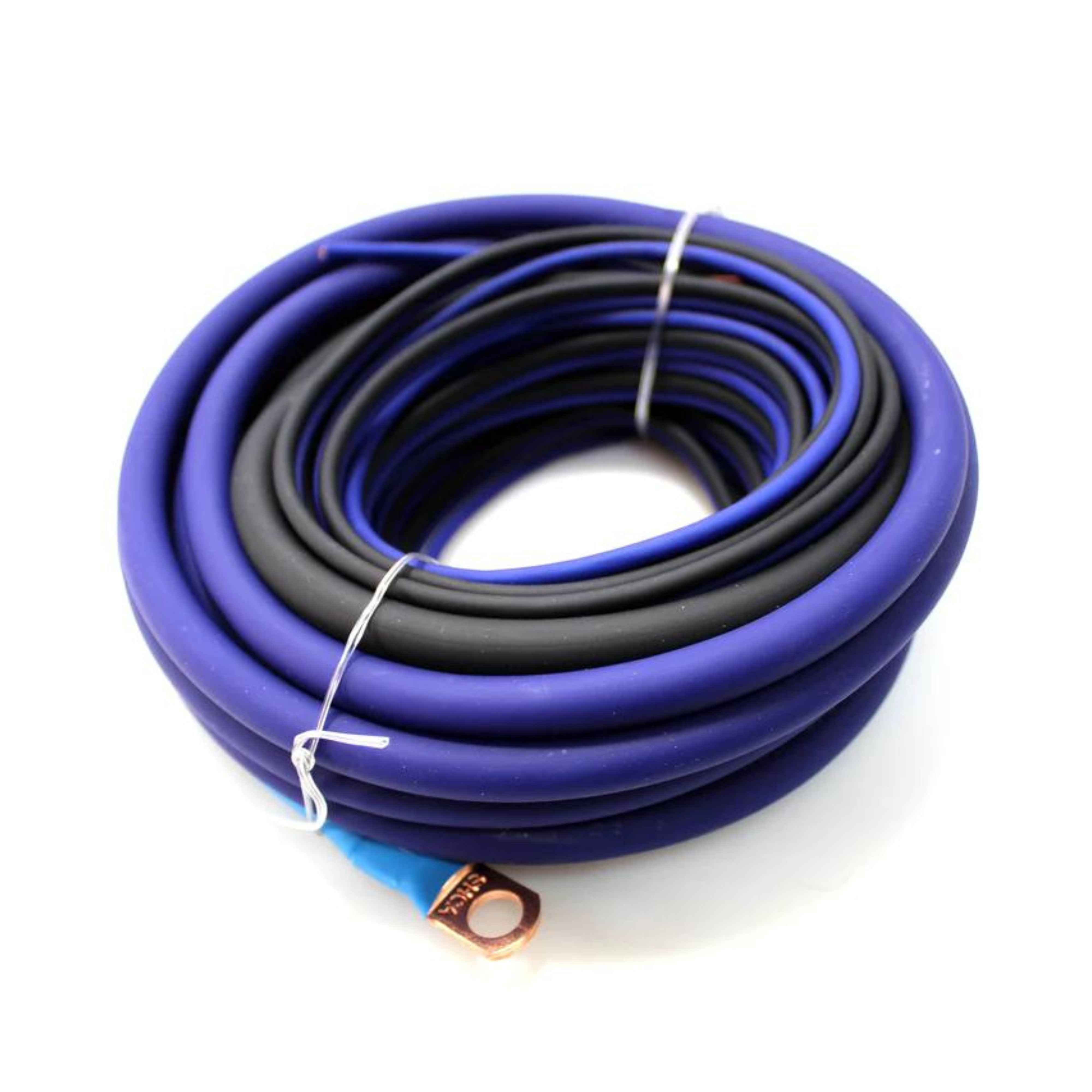 Sky High Car Audio 4 GA OFC Amplifier Wiring Kit Blue Power Black