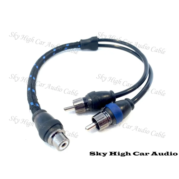 Sky High Car Audio Rca Y Splitter Cables 1F2M One Female Two Male Triple Shield