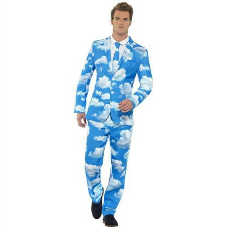 Sky High Suit Stand Out Adult Blue White Cloud Jacket Trousers and Tie Sky High Suit Stand Out Adult Blue White Cloud Jacket Trousers and Tie