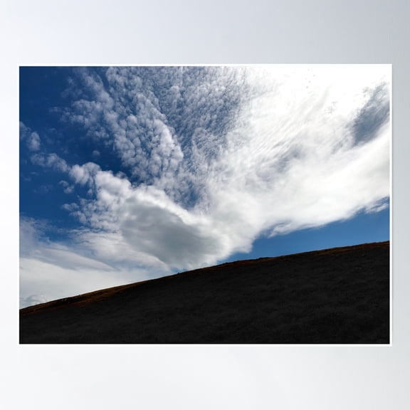 Sky Hill Dark Light Photography Poster Wall Art, Modern Wall Decor, 8x12 UNFRAMED