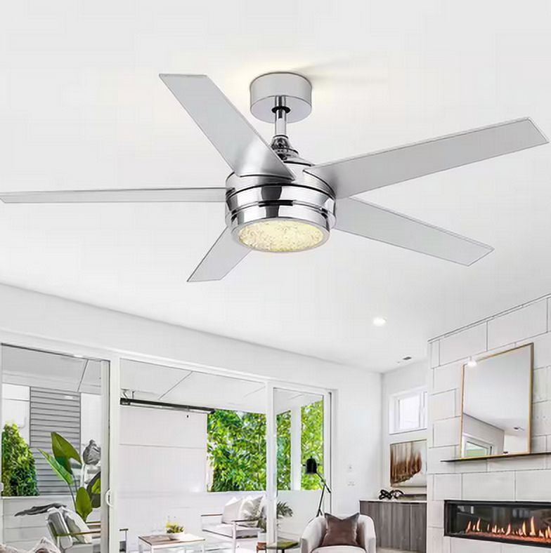 Sky Hog Fanelee 52 in. Indoor Chrome Ceiling Fan with Integrated LED