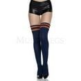 thumbnail image 1 of Sky Hosiery 4241-NAVY-ORANGE Womens Athlete Acrylic Thigh Hi with Striped Top, Navy & Orange - One Size, 1 of 1