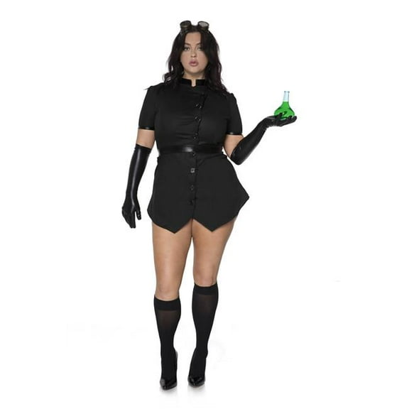 Sky Hosiery 71117Q-1X-2X Womens Steampunk Scientist Costume, Black - 1X & 2X - 4 Piece