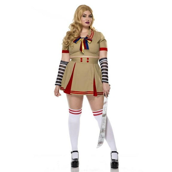 Sky Hosiery 71178Q-1X-2X Womens Robotic Doll Killer Costume, Multi Color - 1X & 2X - 4 Piece