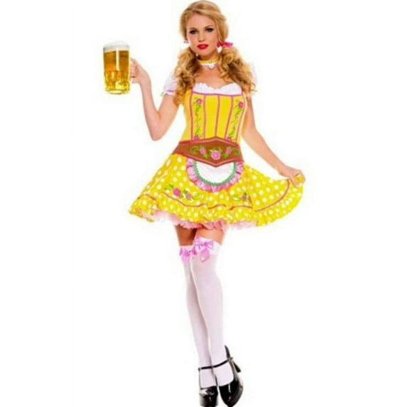 Sky Hosiery Women's Bright Dirndl Dress 70545 Yellow