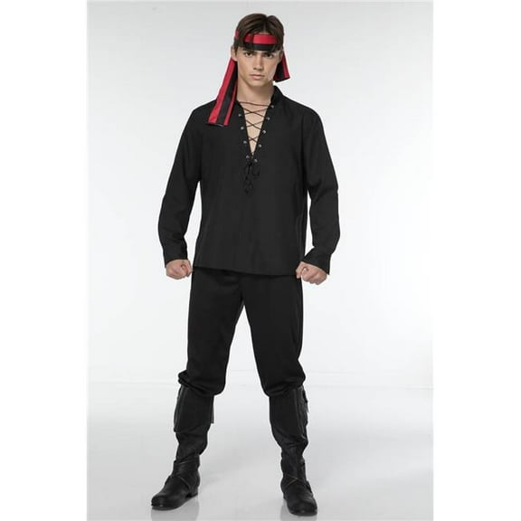 Sky Hosiery 76611-BLACK-M First Mate Pirate Costume, Black - Medium - 3 Piece