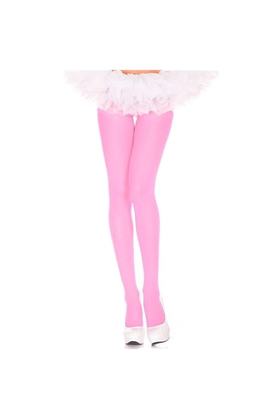 747-DOLL PINK Opaque Nylon Tights, Doll Pink - One Size