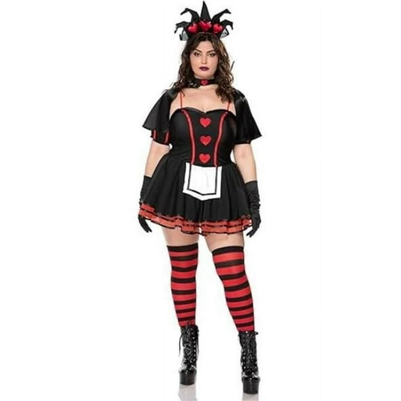 Sky Hosiery 71179-SM Womens Dark Queen of Hearts Costume, Multi Color - Small & Medium - 6 Piece