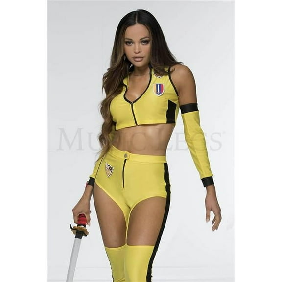 Sky Hosiery 71138-XS Womens Kill Ninja Costume, Yellow - Extra Small - 3 Piece