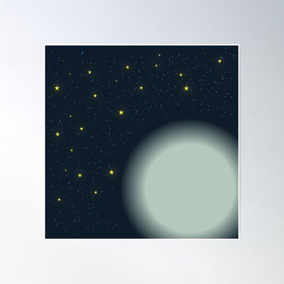 Sky In The Dark With Beautiful Stars Poster Wall Art, Modern Wall Decor, 30x30 UNFRAMED