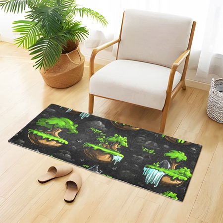 Sky Island Plush Absorbent Bath Mat Non Slip TPR Backing 39"x20" Soft Durable