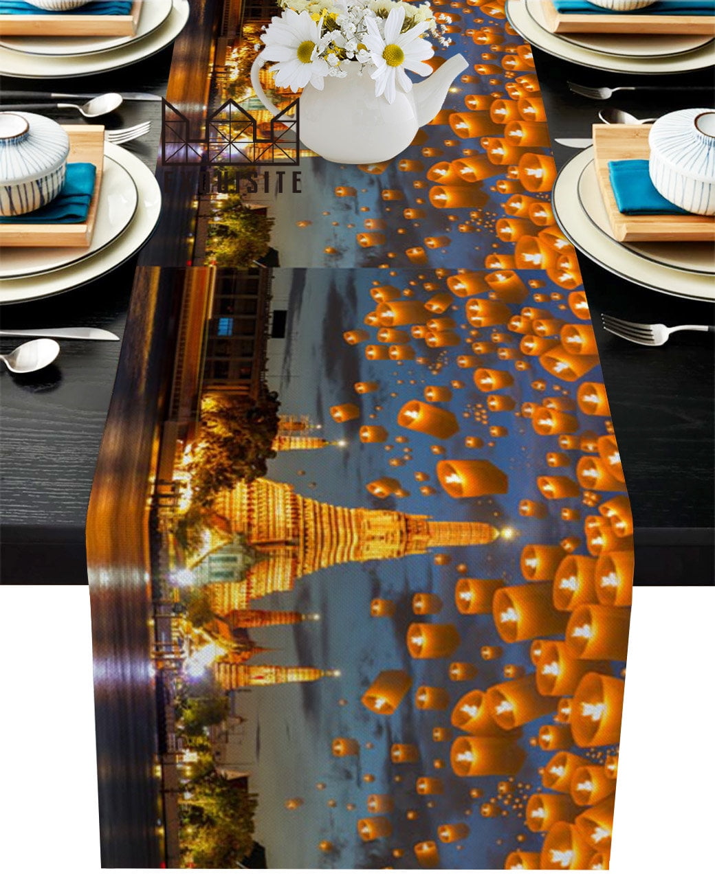 Sky Lantern Night Light Pagoda Table Runner ration Home r Dinner Table ration Table r