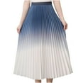 thumbnail image 1 of Sky Light Blue Gradient Loose Fit for Women Maxi Long Brunch Pleated High Waisted Skirt Teen Girls 2025 Clothing Country Concert Y2K One Size, 1 of 5