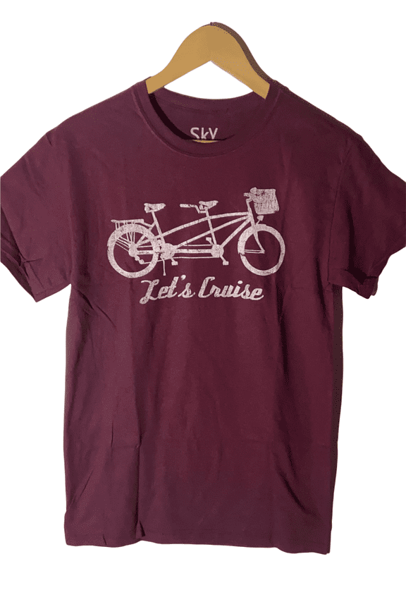Mall Men's Let's Cruise Short Sleeve T-Shirt Burgundy SMALL